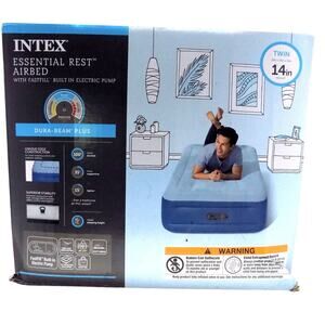 Intex Dura-Beam Plus 14in Air Mattress Built in Pump- Brand New